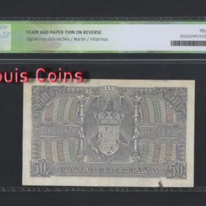 B338-SPAIN-1940西班牙紙幣,50 Pesetas(O)