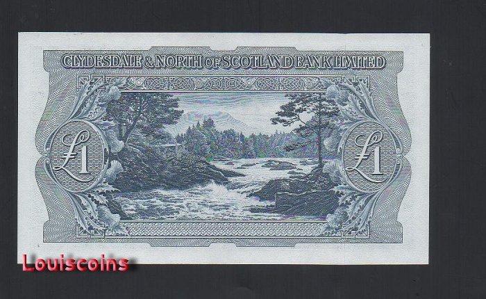 B339-SCOTLAND-1952蘇格蘭鈔票1 Pound(O)