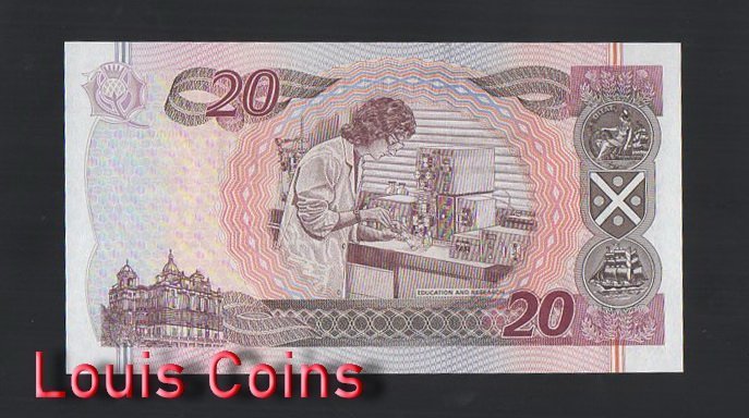 B343-SCOTLAND-1999-2001蘇格蘭紙幣,20 Pounds Sterling(B)
