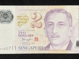 344-1 B344-SINGAPORE-2006-2022新加坡塑膠鈔-2 dollars(O)