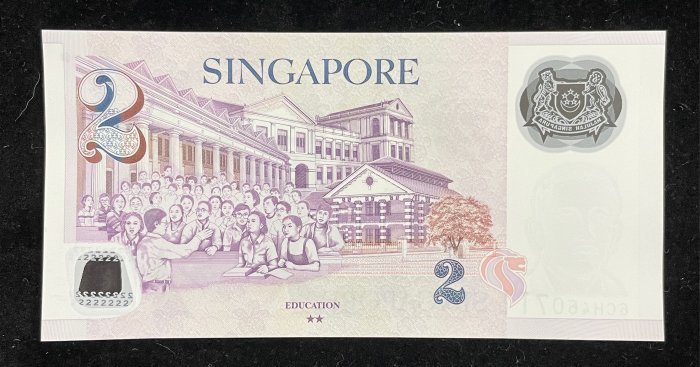 344-2 B344-SINGAPORE-2006-2022新加坡塑膠鈔-2 dollars(O)