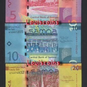 345-1 B345-SAMOA-ND (2008-2017)薩摩亞紙幣,全套(B)