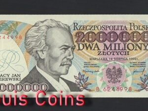 B349-POLAND-1992波蘭紙幣,2.000.000 Złotych(B)