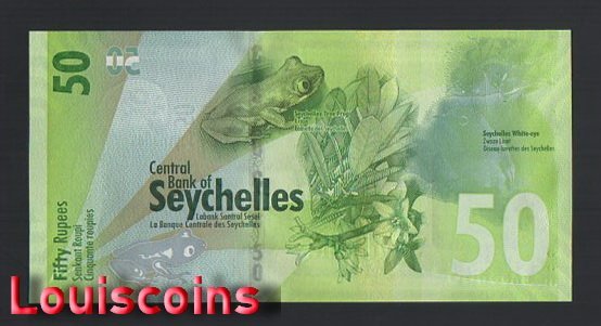 350-2 B350-SEYCHELLES-2016塞席爾紙幣,50 Rupees(1016)