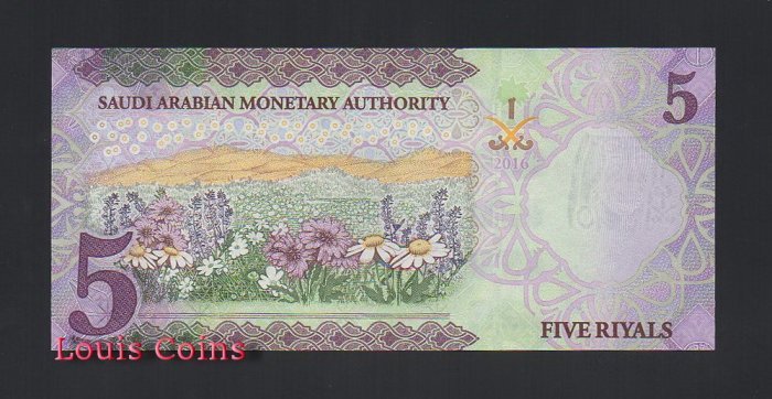 B352-SAUDI ARABIA--2016&2017沙烏地阿拉伯紙幣5 Riyal(B)