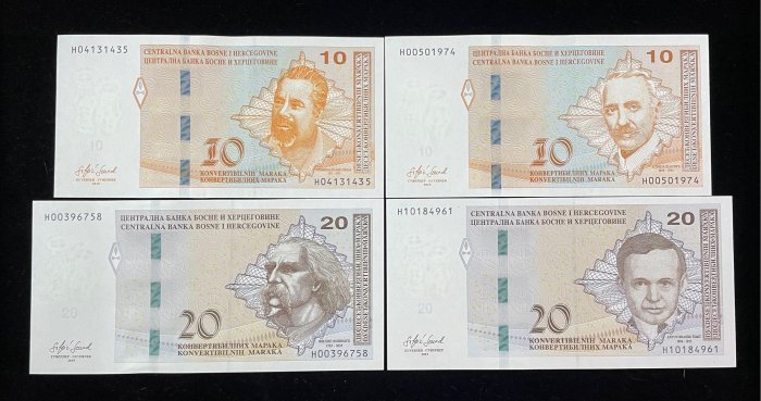 358-1 B358-BOSNIA & HERZEGOVINA-2012-24波士尼亞(黑山)紙幣(8張一套)全套(O)