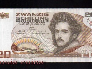 B036-AUSTRIA-1986奧地利紙鈔.20 Schilling(B)