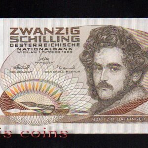 B036-AUSTRIA-1986奧地利紙鈔.20 Schilling(B)