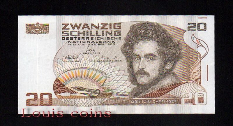 B036-AUSTRIA-1986奧地利紙鈔.20 Schilling(B)