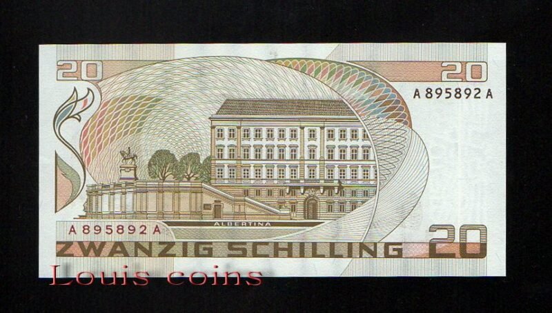 B036-AUSTRIA-1986奧地利紙鈔.20 Schilling(B)