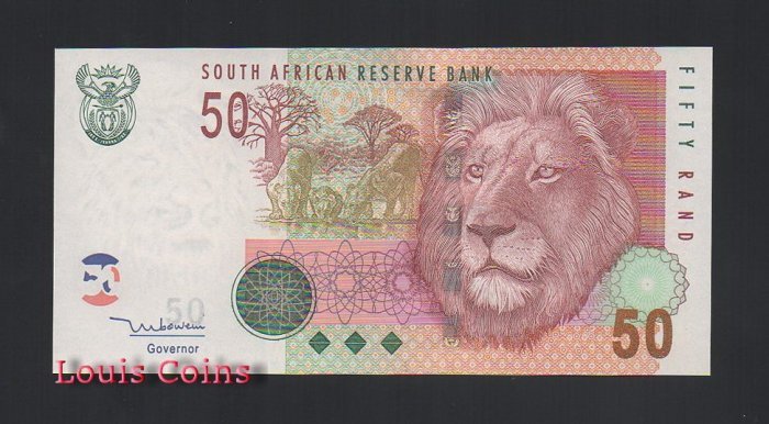 361-1 B361-SOUTH AFRICA--1992-1999南非紙幣50 Rand(B)