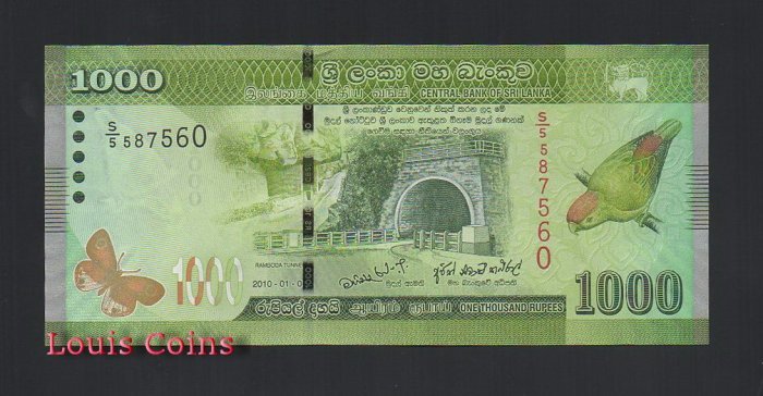 B368-SRI LANKA--2010-2016斯里蘭卡紙幣1.000 Rupees(497)