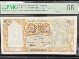 376-1 B0376-ALGERIA-1959-61阿爾及利亞紙幣-10 Nouveaux Francs(O)