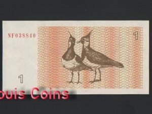 377-1 B377-LITHUANIA-1992立陶宛紙幣,1 Talonas(1105)
