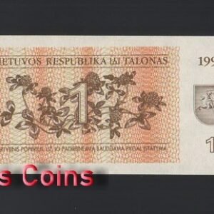 B377-LITHUANIA-1992立陶宛紙幣,1 Talonas(1105)
