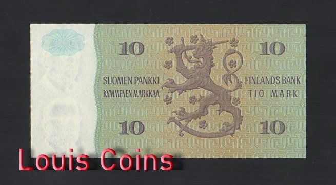 378-2 B378-FINLAND-1980芬蘭紙幣,10 Markkaa(B)