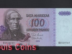 B379-FINLAND-1976芬蘭紙幣,100 Markkaa(B)