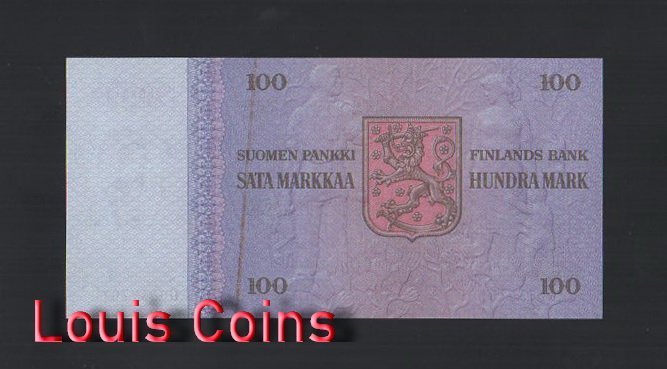 B379-FINLAND-1976芬蘭紙幣,100 Markkaa(B)
