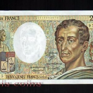 38-1 B038-FRANCE-1981-94法國紙鈔.200 francs孟德斯鳩(1133)