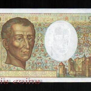 38-2 B038-FRANCE-1981-94法國紙鈔.200 francs孟德斯鳩(1133)