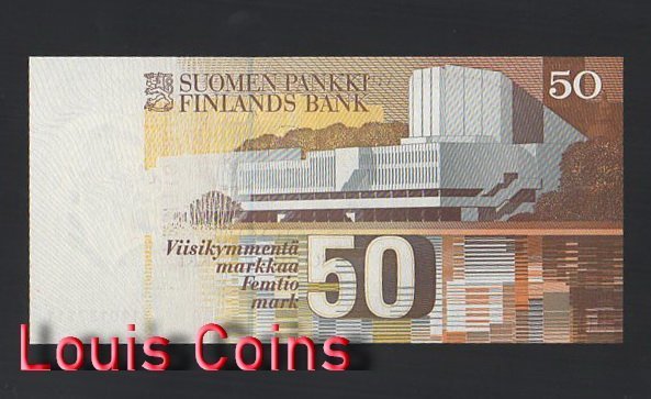 B380-FINLAND-1986芬蘭紙幣,50 Markkaa(O)