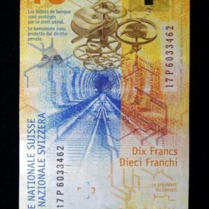 B382-SWITZERLAND 2016～2021瑞士紙幣10 Francs(B)