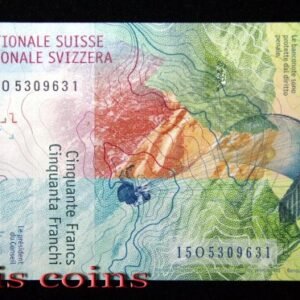 B384-SWITZERLAND 2015～2021瑞士紙幣50 Francs(B)