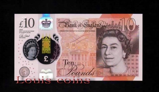 385-1 B385-GREAT BRITAIN-2016英國塑膠鈔票10 Pounds(1206)