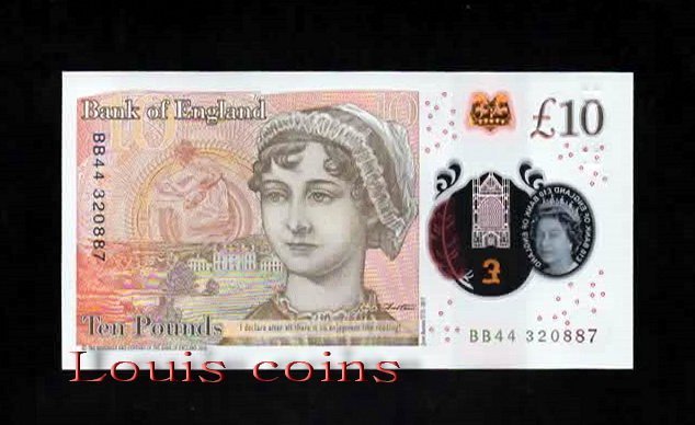 385-2 B385-GREAT BRITAIN-2016英國塑膠鈔票10 Pounds(1206)