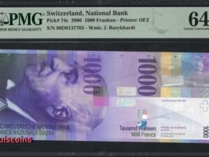 387-1 B387- SWITZERLAND-2006-瑞士紙幣-1000 Franken(O)