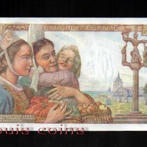 B039-FRANCE-1942-50法國紙鈔.20 francs布列塔尼騎兵雕像(1272)
