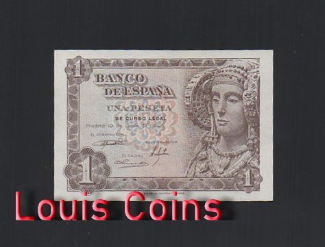 B390-SPAIN-1948西班牙紙幣1 Peseta(O)