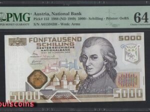 392-1 B392-AUSTRIA-1988奧地利鈔票-5.000 Schilling(HB)