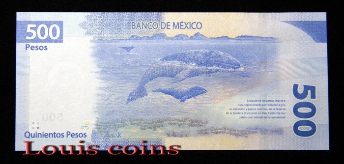 B393-MEXICO-2019墨西哥紙幣500 Pesos(B)