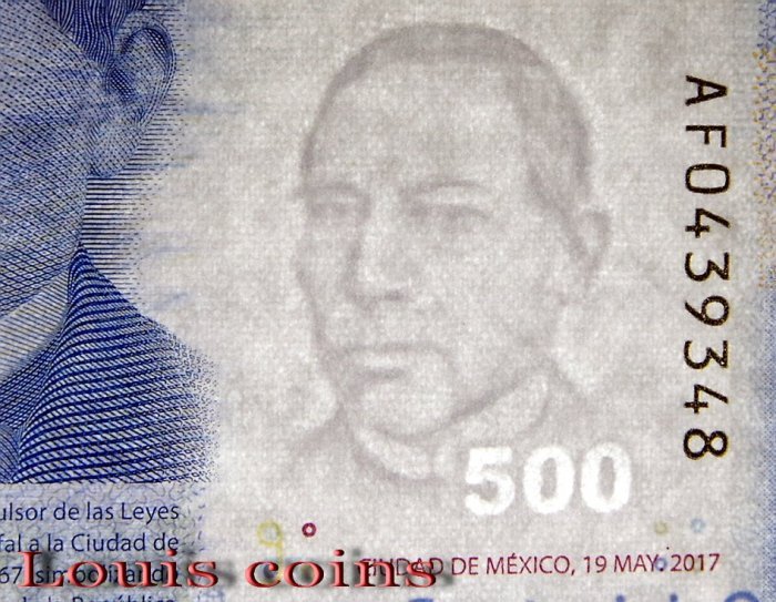 B393-MEXICO-2019墨西哥紙幣500 Pesos(B)