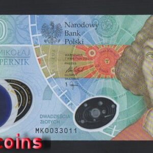 B397-POLAND-2023波蘭塑膠紀念紙幣含冊,20 Złotych(B)