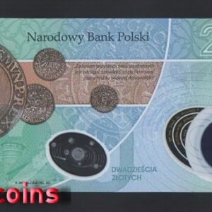 B397-POLAND-2023波蘭塑膠紀念紙幣含冊,20 Złotych(B)
