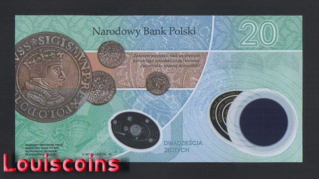 B397-POLAND-2023波蘭塑膠紀念紙幣含冊,20 Złotych(B)