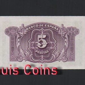 B398-SPAIN-1935西班牙紙幣5 Pesetas(O)