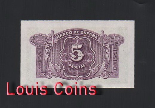 B398-SPAIN-1935西班牙紙幣5 Pesetas(O)