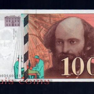 41-1 B041-FRANCE-1997-1998法國紙鈔.100 francs塞尚(B)