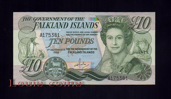 43-1 B043-Falkland Islands-1986福克蘭群島紙鈔.Elizabeth II(155)