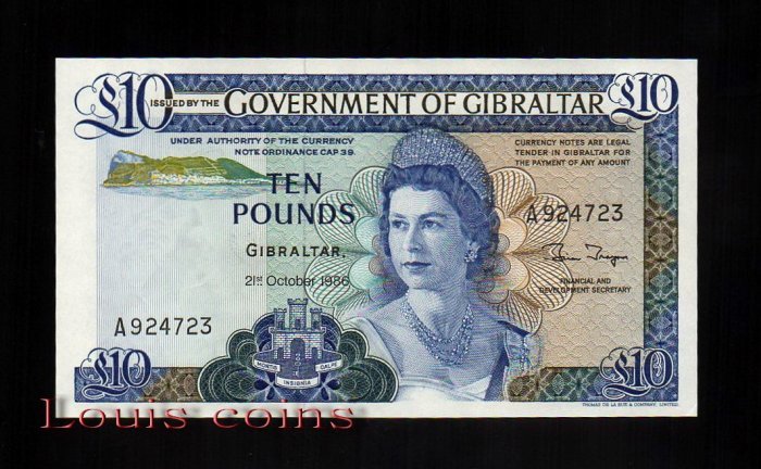 45-1 B045-GIBRALTAR-1986直布羅陀紙鈔.Elizabeth II(62)