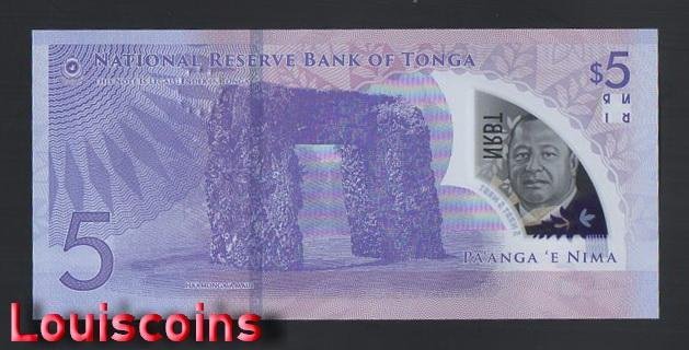 B046-TONGA-2023東加(湯加)塑膠紙幣,5 Paanga(209)