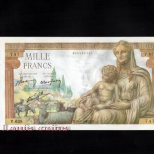 B053-FRANCE-1942法國紙鈔.1000 francs (1363)