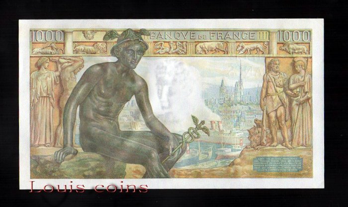 B053-FRANCE-1942法國紙鈔.1000 francs (1363)