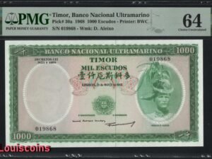 B054-TIMOR-1968東帝汶紙幣-1000 Escudos(O)