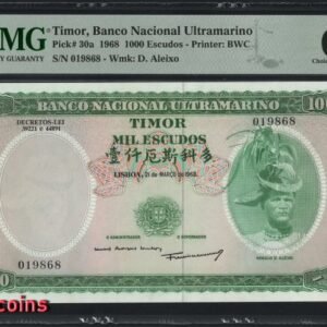 B054-TIMOR-1968東帝汶紙幣-1000 Escudos(O)