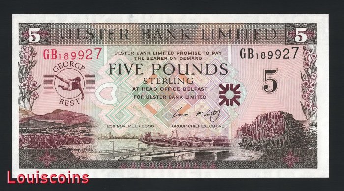 65-2 B065-NORTHERN IRELAND-2006-北愛爾蘭紀念鈔票-5 pounds(758)