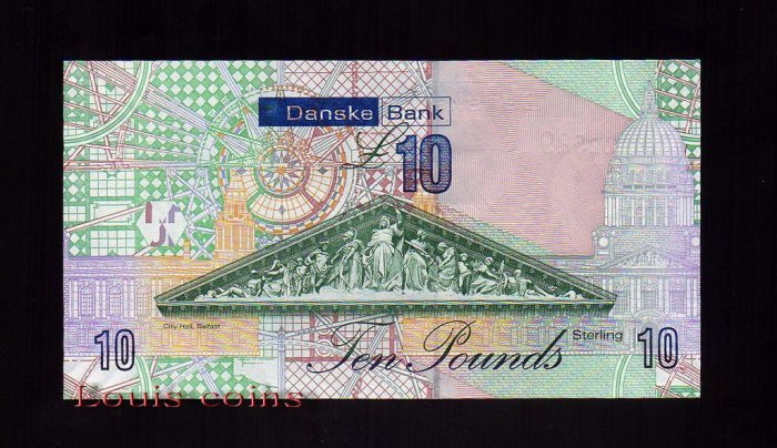 66-2 B066-NORTHERN IRELAND-2013北愛爾蘭紙鈔.10 pounds(713)